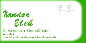 nandor elek business card